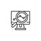 Business analytics line icon