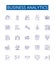 Business analytics line icons signs set. Design collection of Analytics, Business, Forecasting, Data, Insights