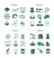 Business analytics science and industry icons set