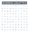 Business analytics vector line icons set. Business, Analytics, Data, Intelligence, Decision, Analysis, Modeling