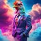 Business anthropomorphic chicken in a suit