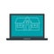 Business architect laptop icon, flat style