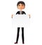 Business asian man holding white blank poster vector illustration.