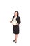 Business asian woman holding clock