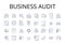 Business audit line icons collection. Financial review, Performance assessment, Operations evaluation, Market analysis