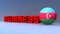 Business with Azerbaijan flag on blue