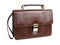 Business bag in brown reptile skin and cattle leather