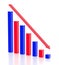 Business and bankruptcy concept. Bankrupt graph with recession