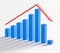 Business and bankruptcy concept. Bankrupt graph with recession