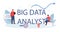 Business big data analyst typographic header. Chart and graph, diagram