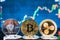 Business bitcoin, ethereum and XRP coins currency finance money