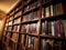 Business bookshelf with shallow depth of field