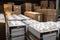 business box package cardboard shipping bulb warehouse distribution delivery storage. Generative AI.