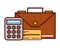 Business briefcase calculator check bank