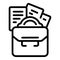 Business briefcase icon outline vector. Solution creative