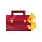 Business briefcase money stock market crash isolated icon