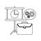 Business briefcase symbol black and white