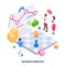 Business briefing concept. Isometric vector illustration on white background