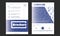 Business Brochure Cover Template in blue color. Flyer with inline doodle icons, Modern clean Infographic Concept for