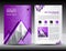Business brochure flyer template in A4 size, Purple Cover design