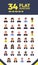 Business and businesswoman people user avatar flat icon with coat, uniform, shirt, and tie