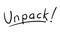 Business Buzzword: unpack - vector handwritten phrase