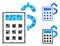 Business calculator Mosaic Icon of Round Dots