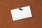 Business Card on Corkboard