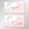 Business card design with geometric shapes and diagonal stripe