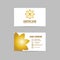 Business card design idea. Yoga logo template. Yoga`s symbol -lotus