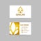 Business card design idea. Yoga logo template. Yoga`s symbol -lotus
