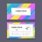 Business card design template Creative geometric background modern Memphis style