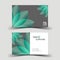 Business card. With green and gray elements design.