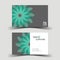 Business card. With green and gray elements design. And inspiration from Leaves.