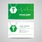 Business card for Medical healthcare - green Caduceus and Waves of the Heart vector design