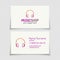 Business card with music shop logo with headphones flat modern c