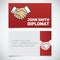 Business card print template with handshake logo