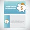 Business card print template with piggy bank logo