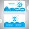 Business card - steering wheel rudder - ship steering