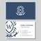 Business card template with abstract monogram design elements