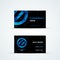 Business card template with blue sign