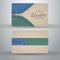Business card template from cardboard and denim,