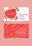 Business card template commercial design with flow in white and red