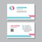 Business card template with logo - concept design. Abstract cooperation visit card branding. Communication symbol. Union icon.