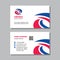 Business card template with logo - concept design. Abstract cooperation visit card branding. Communication union sign. Vector