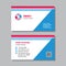 Business card template with logo - concept design. Computer network electronic technology visit card branding. Power electric