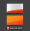 Business Card template set 017 Orange curve