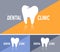 Business card or web banner with dental clinic icon