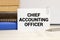 business card on which the text is written - CHIEF ACCOUNTING OFFICER