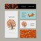 Business cards collection, foxy tree design